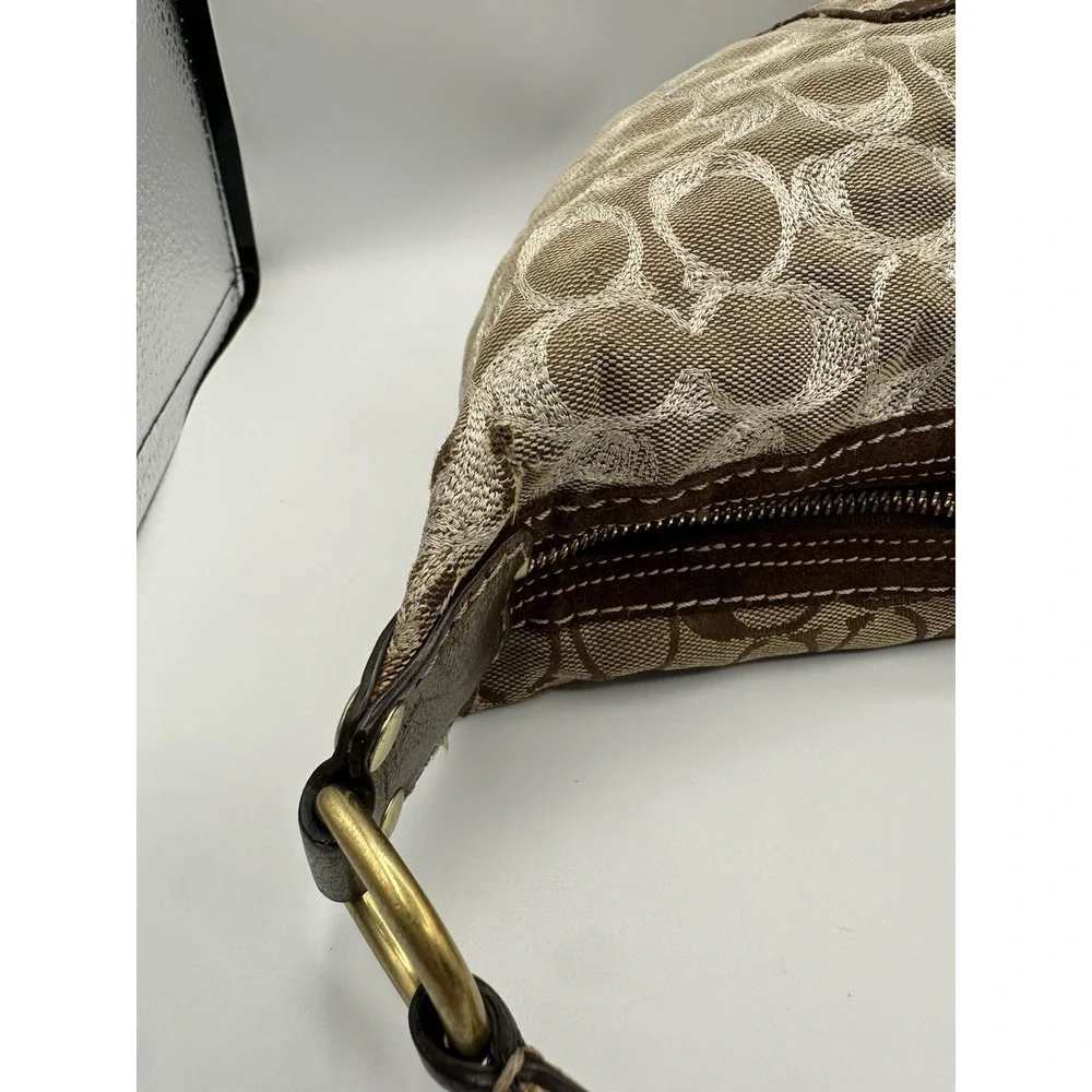 Vintage Coach Signature Patchwork Hobo Bag 10233 Y2K (2006) Gold, Beige, Brown